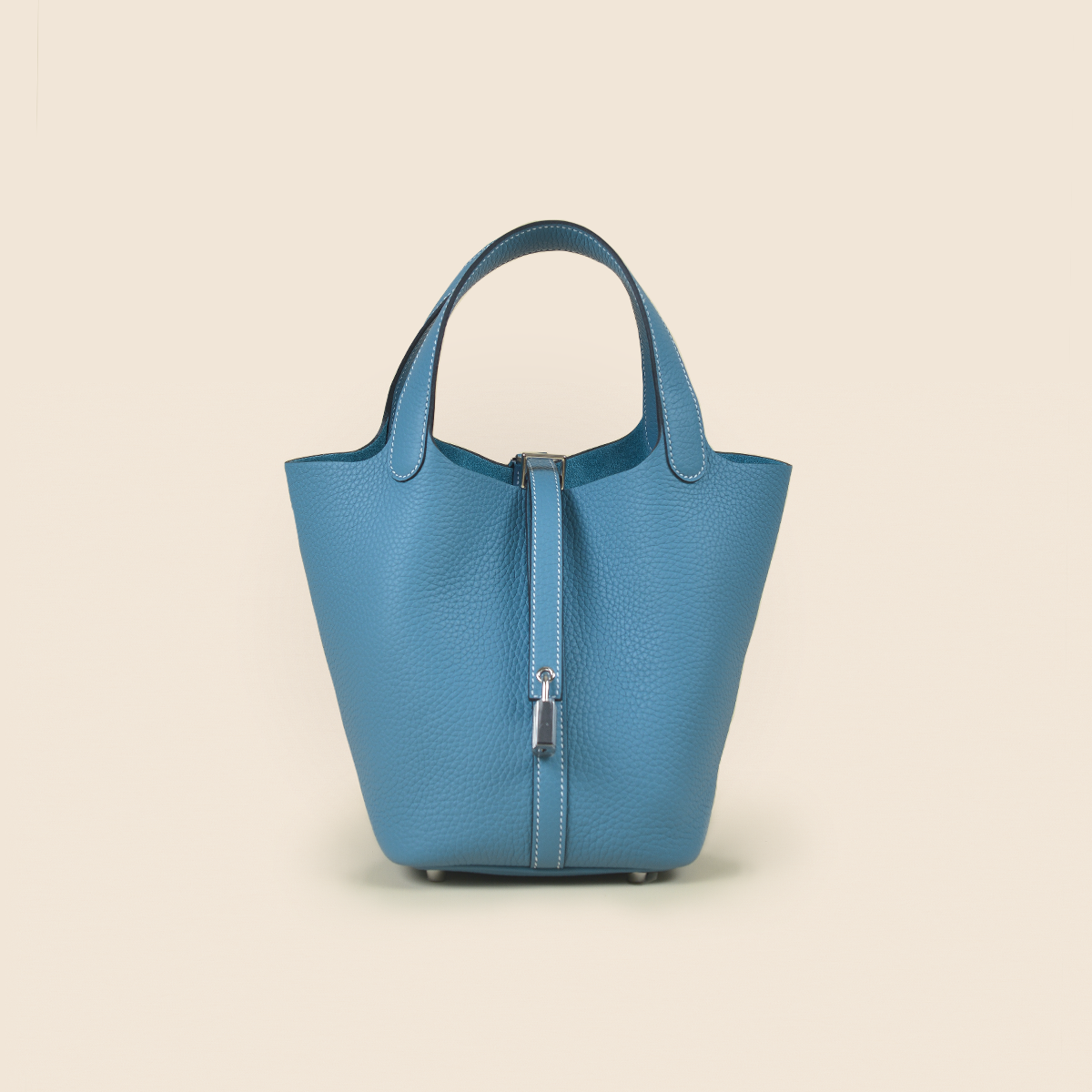 Hermès Clemence Picotin Éclat 18 New Bleu Jean