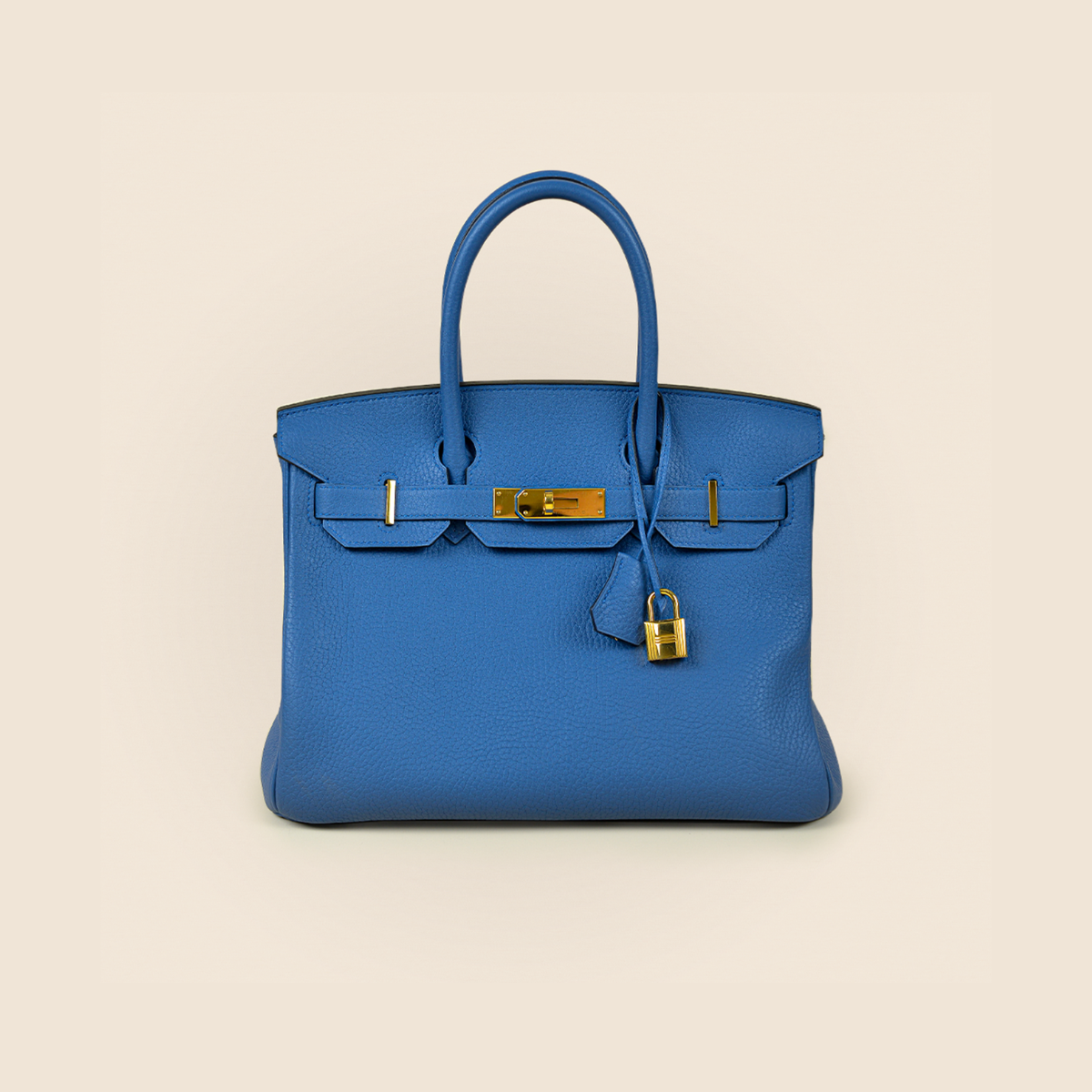 Hermès Clemence Birkin 30 Bleu Agate